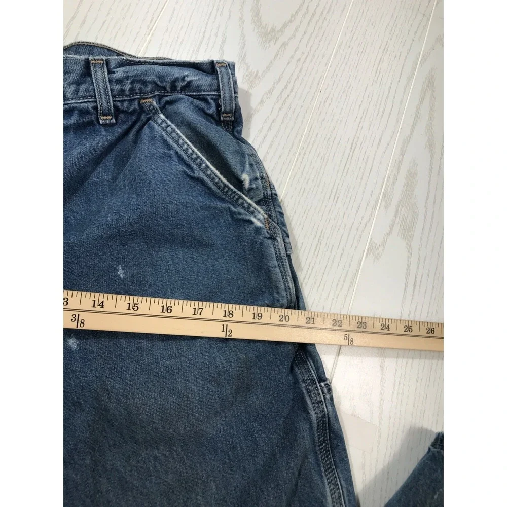 Carhartt Carpenter Jeans Mens 30x29 Blue Flame Resistant Workwear Utility Grunge